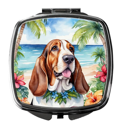 Basset Hound Luau Compact Mirror