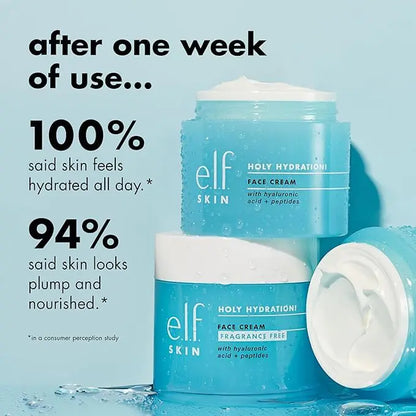 e.l.f. Holy Hydration! Face Cream, Broad Spectrum SPF 30 Sunscreen, Moisturizes & Softens Skin, Quick-Absorbing & Ultra-Hydrating, 1.8 Oz 1.8 Ounce (Pack of 1)