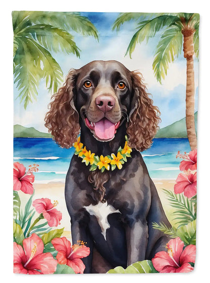 American Water Spaniel Luau Garden Flag