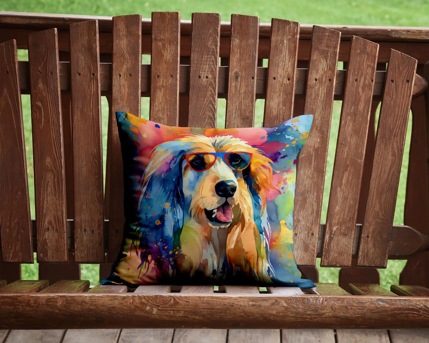 Afghan Hound Hippie Dawg Throw Pillow