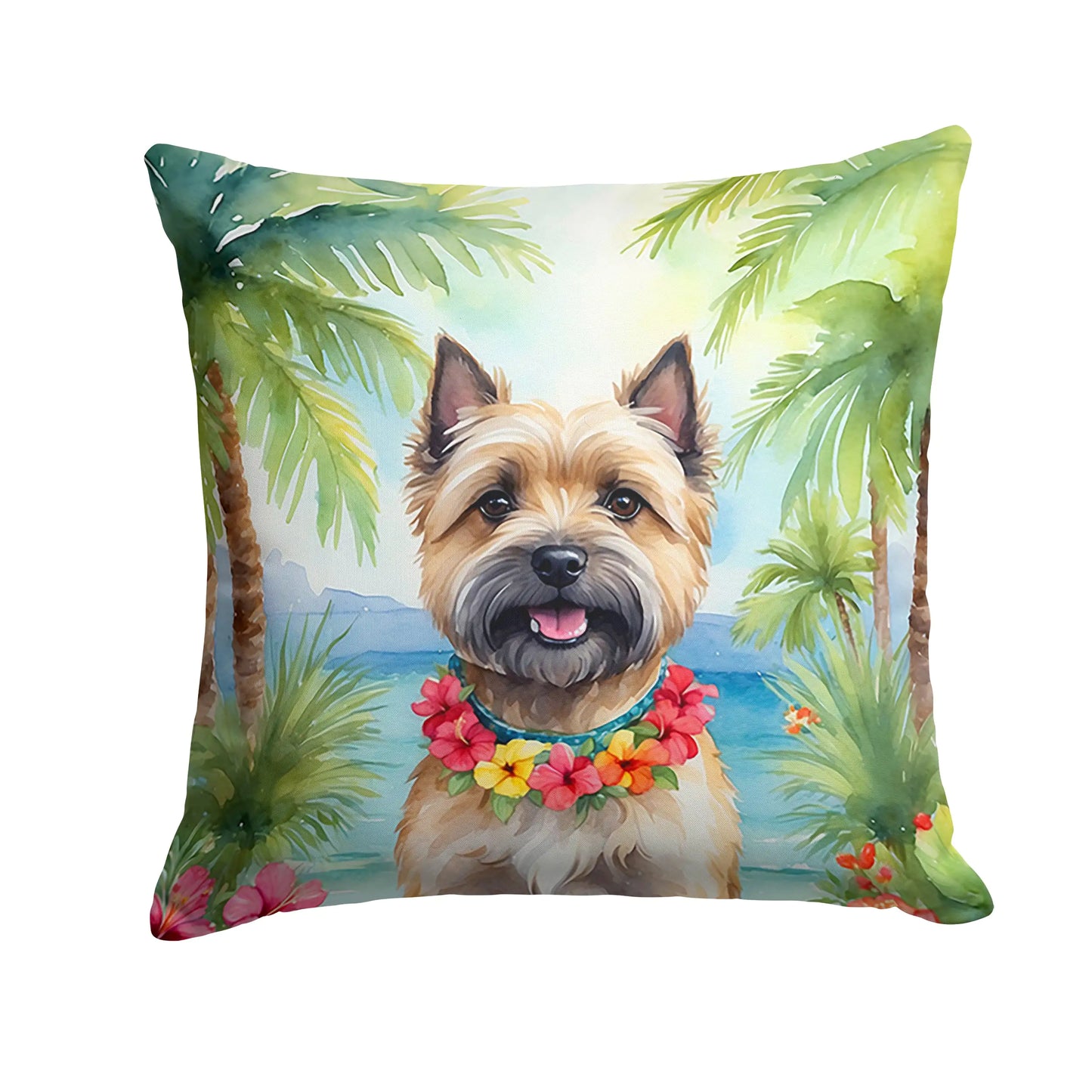 Cairn Terrier Luau Throw Pillow