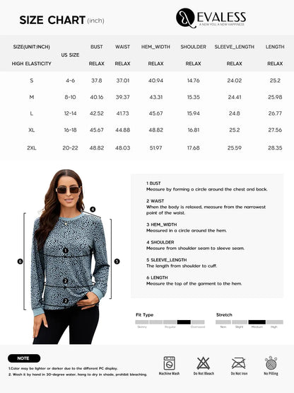 EVALESS Womens Casual Polka Dots Tops Crewneck Long Sleeve Shirts Fall 2024 Lightweight Loose Sweatshirts XX-Large E Black Striped