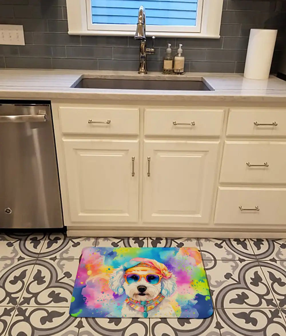 Bichon Frise Hippie Dawg Memory Foam Kitchen Mat