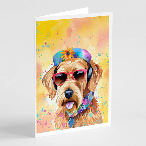 Airedale Terrier Hippie Dawg Greeting Cards Pack of 8