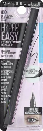 Maybelline Hyper Easy Liquid Pen No-Skip Eyeliner, Satin Finish, Waterproof Formula, Pitch Black, 0.018 Fl Oz 0.02 Fl Oz (Pack of 1)