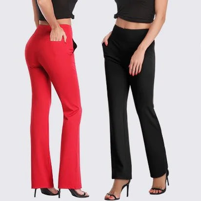 Women's Knitted Flared Pants with Side Pockets