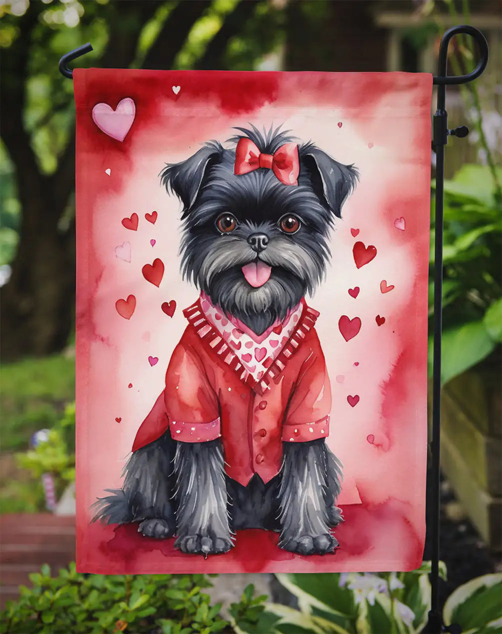 Affenpinscher My Valentine Garden Flag