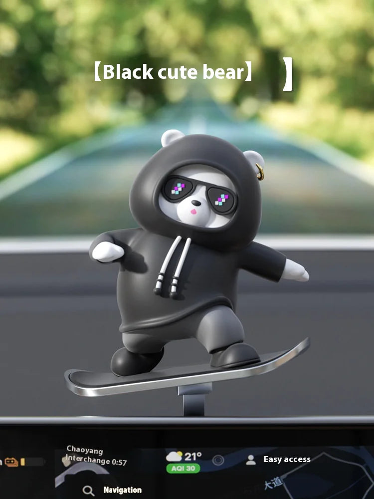 Cartoon Bear Car Skateboard