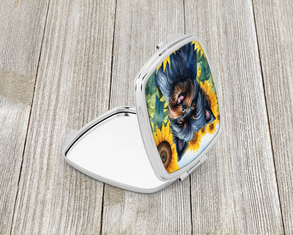 Affenpinscher in Sunflowers Compact Mirror