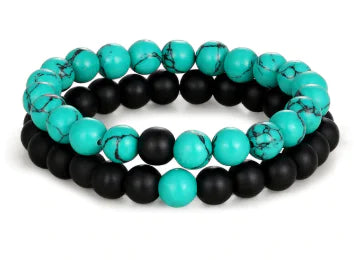 2 Pieces Distance Bracelet Pierre Naturelle Yin Yang Beads Bracelets