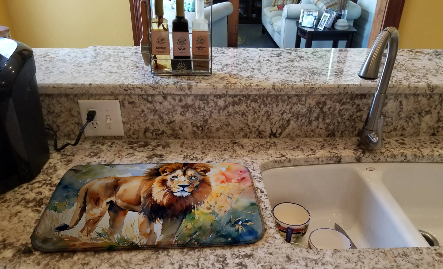 Lion Dish Drying Mat