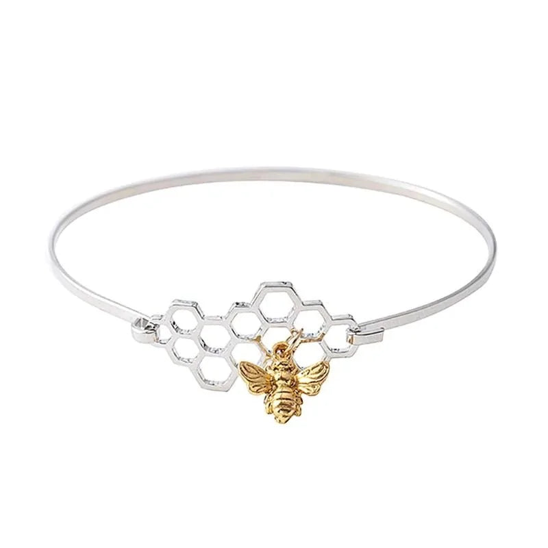 Horizontal Honeycomb with Bee Bracelet