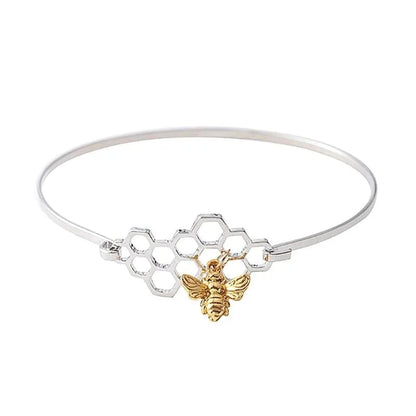 Horizontal Honeycomb with Bee Bracelet