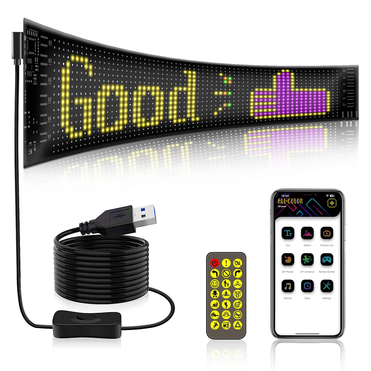 Flexible RGB Magic Car Advertising Screen