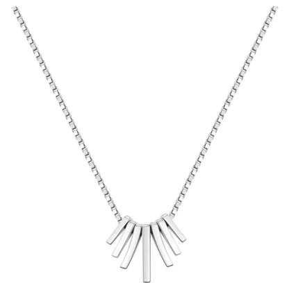 Minimalist S925 Sterling Silver Multi-Bar Pendant Necklace