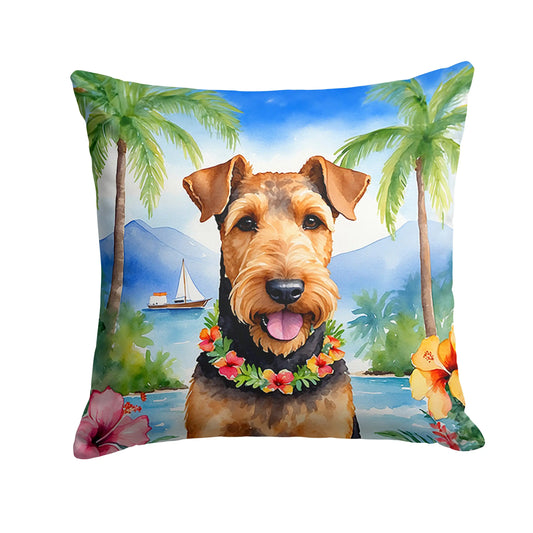 Airedale Terrier Luau Throw Pillow