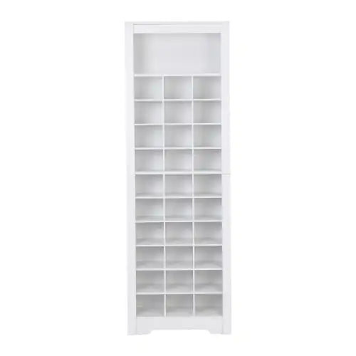 Stylish Design 30 Shoe Cabinet Console, Modern Shoe Cabinet, Multiple Storage Capacity, Self-standing High Cabinet, Suitable For Hallway, Bedroom, White