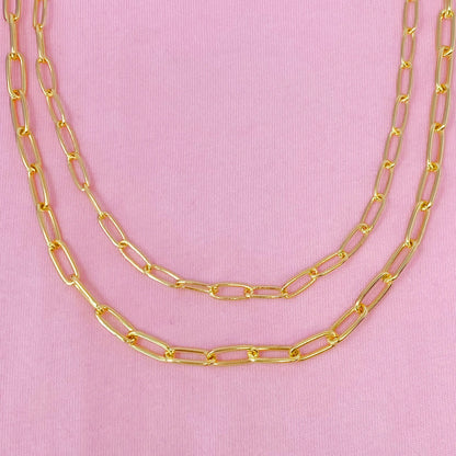 Double The Gold Chain Link Necklace