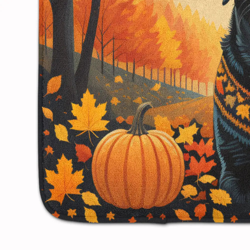 Black Labrador Retriever Fall Memory Foam Kitchen Mat