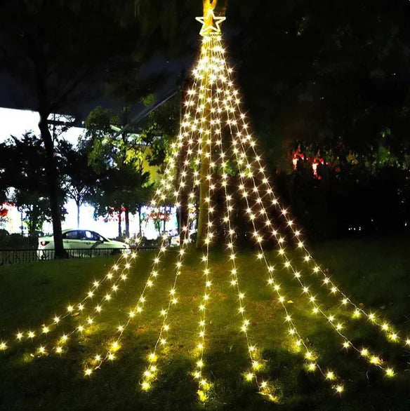 LED Five-Pointed Star Waterfall Light