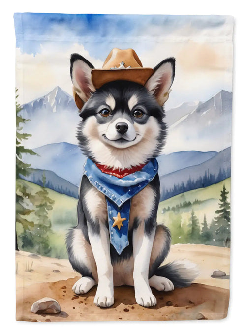 Alaskan Klee Kai Cowboy Welcome House Flag