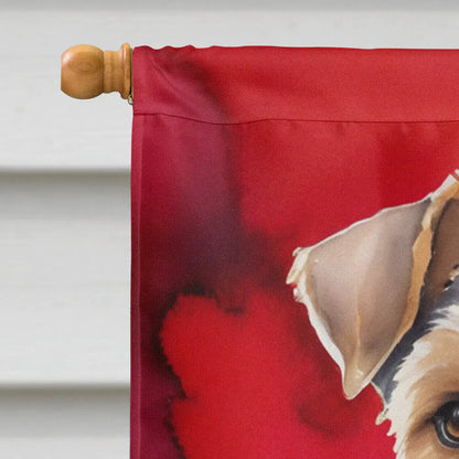 Airedale Terrier My Valentine House Flag