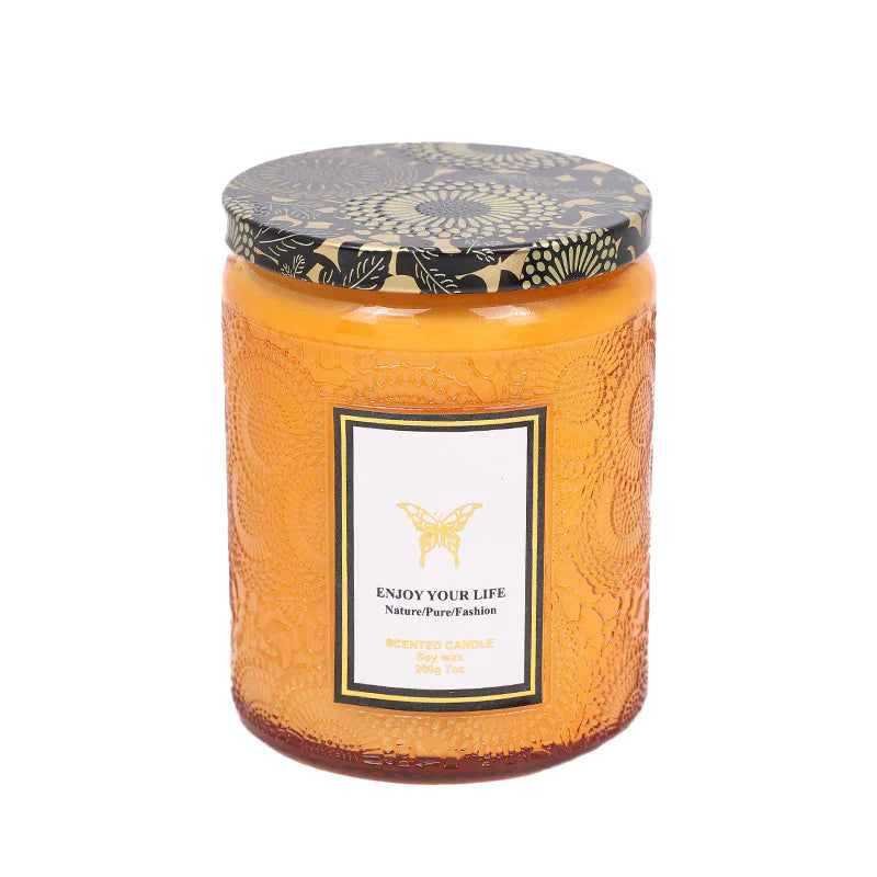 Embossed Glass Soy Aromatherapy Candles