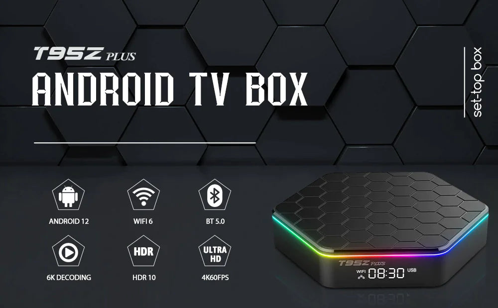 2023 Upgraded T95Z Plus Smart Android 12.0 TV Box Quad Core 6K HD Stream Player