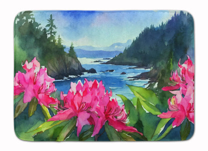 Washington Coast Rhododendrons in Watercolor Memory Foam Kitchen Mat