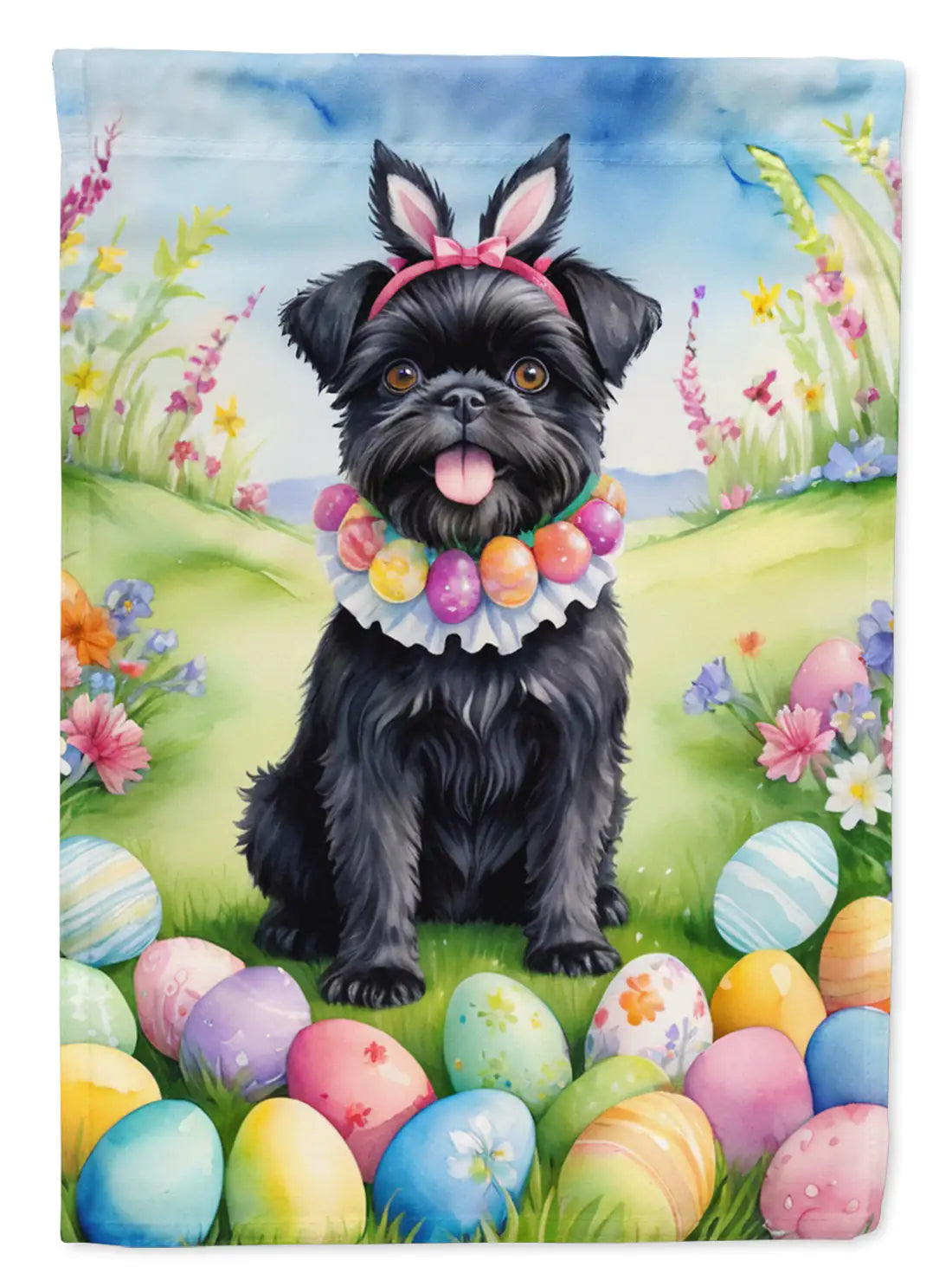 Affenpinscher Easter Egg Hunt House Flag