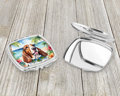 Basset Hound Luau Compact Mirror