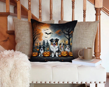 Australian Shepherd Spooky Halloween Throw Pillow