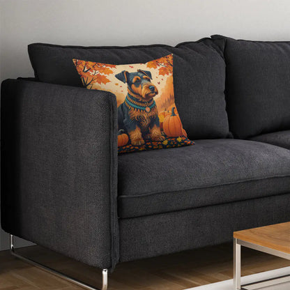 Airedale Terrier Fall Throw Pillow