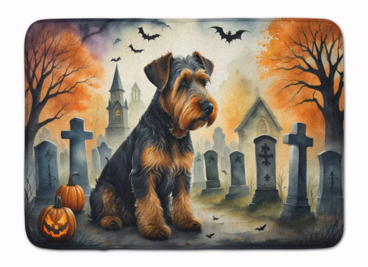 Airedale Terrier Spooky Halloween Memory Foam Kitchen Mat