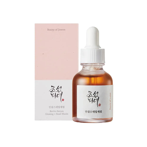 Beauty of Joseon Revive Snail Mucin Ginseng Serum Hydrating Peptide Facial Moisturizer Dark Spot Acne Scar Remover for Sensitive Face. Korean Skin Care for Men and Women, 30ml, 1fl. oz