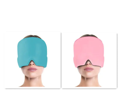 Ice Compress Headache Eye Mask Hat for Migraine, Stress, and Tension Relief