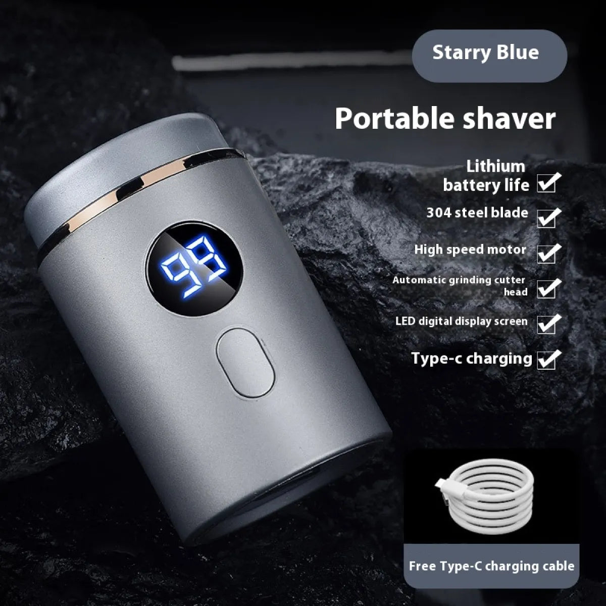 Rechargeable Washable Travel Men's Shaver