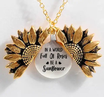 Sunflower Double-layer Lettering Necklace