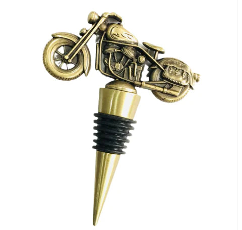 Retro Bronze Riding Motorcycle Wine Stopper