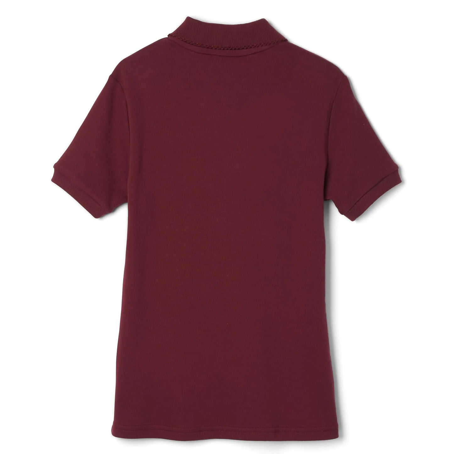 French Toast Girls' Short Sleeve Picot Collar Polo School Uniform Shirt (Standard and Plus) 10-12 Plus Burgundy