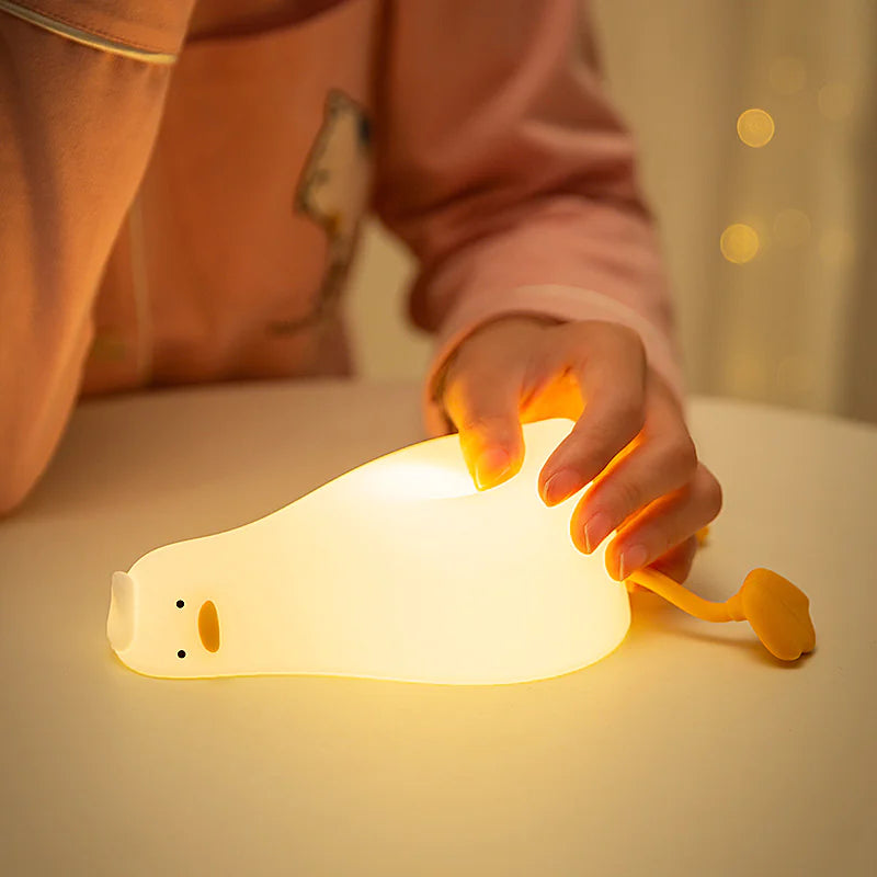 Lie-Flat Duck Silicone Night Light