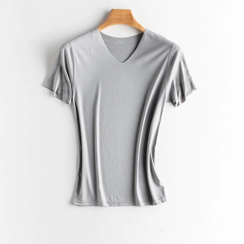 Ice Silk V-Neck T-Shirt