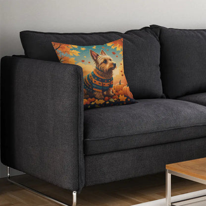 Australian Terrier Terrier Fall Throw Pillow