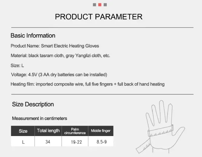 Heating Gloves Touch Screen Rechargeable