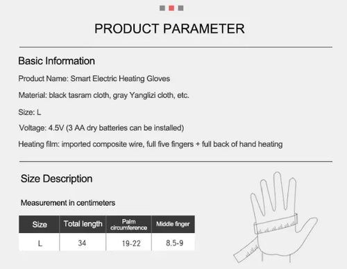 Heating Gloves Touch Screen Rechargeable