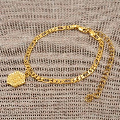 Extender Chain A-Z Initial Letter Anklet for Women