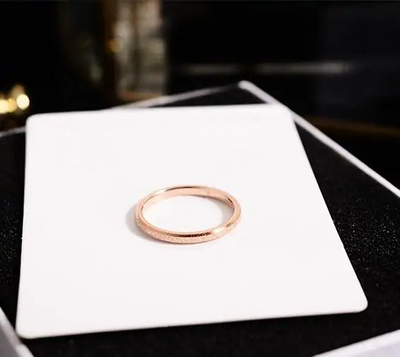 Rose Gold Color Frosted Finger Ring