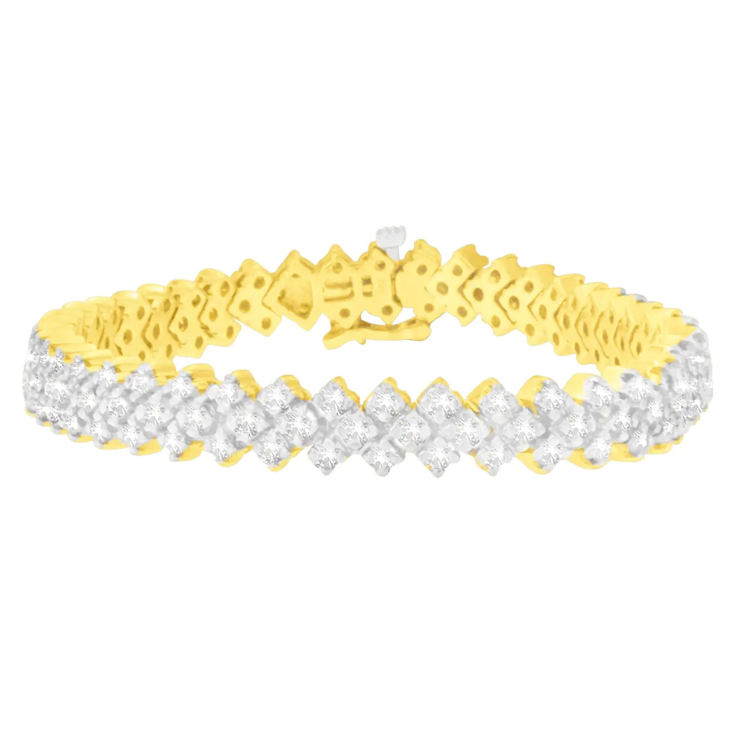 Pulseira de Diamantes em Ouro Amarelo 14K (4.00 cttw, Cor I-J, Clareza I1-I2)