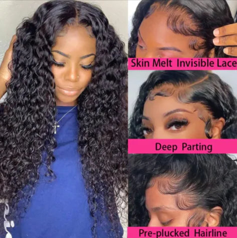 LuxeWave T-Part Deep Wave Human Hair Wig