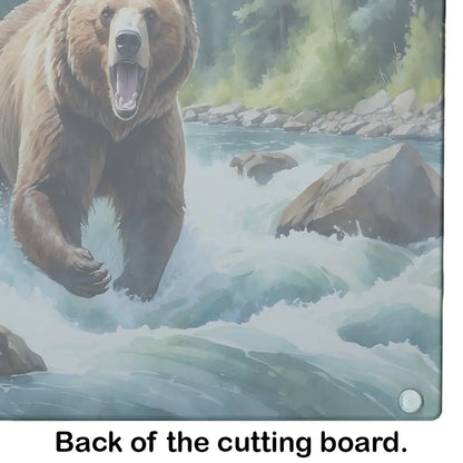 Alaskan Wilderness Grizzly Bear Glass Cutting Board